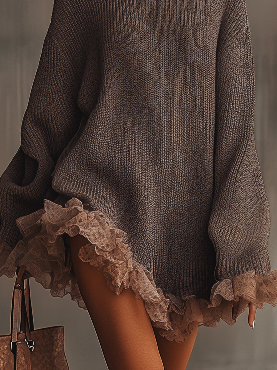 Belén | Vestido de punto con volantes — suave, cálido y romántico.