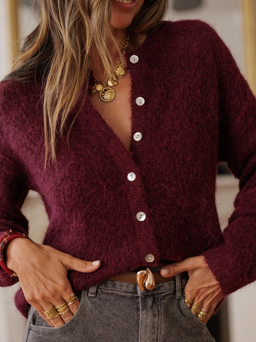 The Bordeaux Knit Cardigan