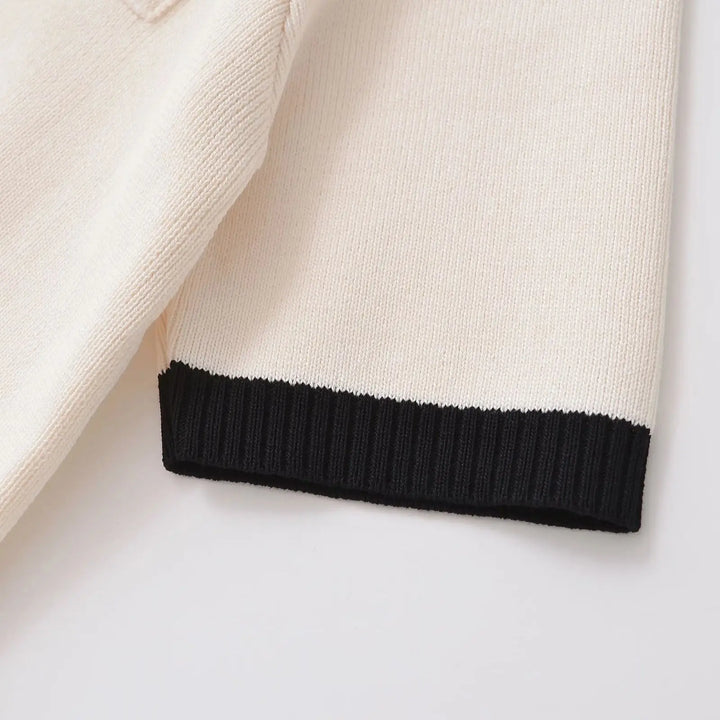 CONTRAST TRIM SHORT SLEEVE CARDIGAN