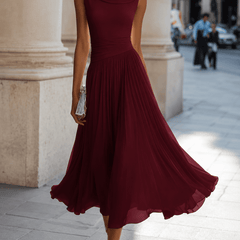 Adeline Draped Cowl Neck Midi Dress - Eleanor & Sisters Boutique