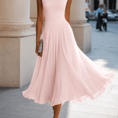 Adeline Draped Cowl Neck Midi Dress - Eleanor & Sisters Boutique
