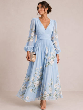 Marielle Floral V-Neck Midi Dress - Eleanor & Sisters Boutique