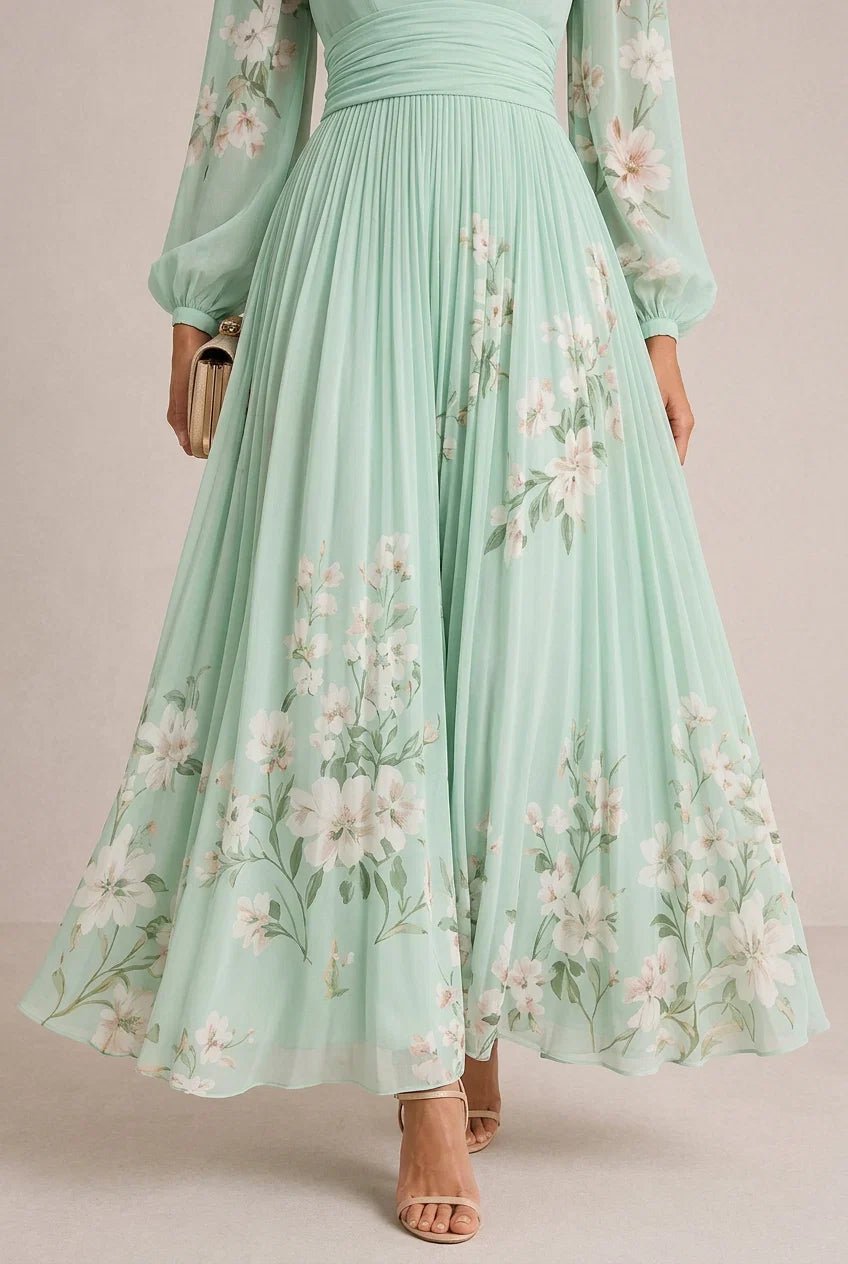 Marielle Floral V-Neck Midi Dress - Eleanor & Sisters Boutique