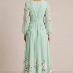 Marielle Floral V-Neck Midi Dress - Eleanor & Sisters Boutique