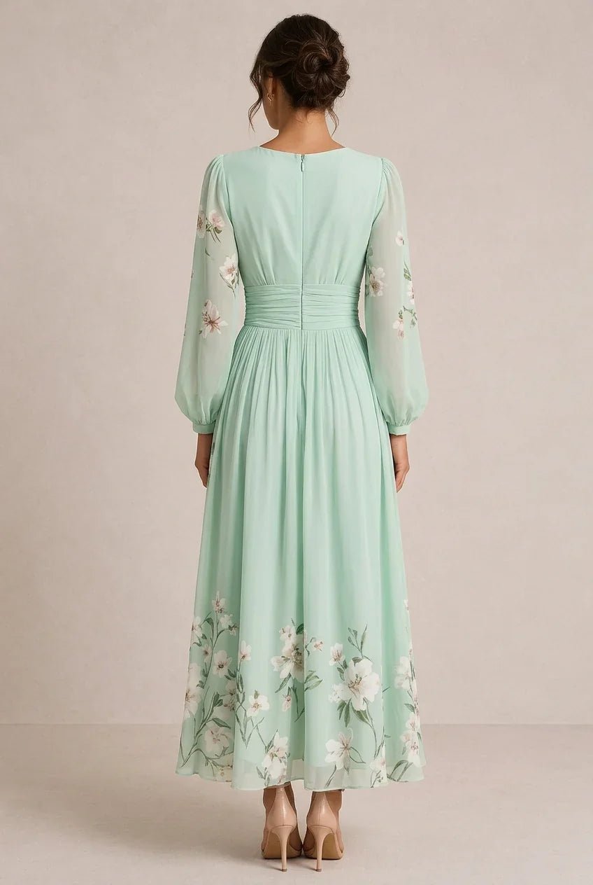 Marielle Floral V-Neck Midi Dress - Eleanor & Sisters Boutique