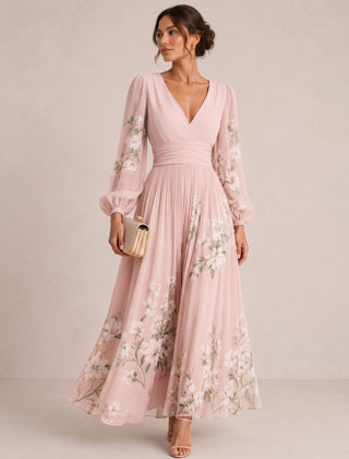 Marielle Floral V-Neck Midi Dress - Eleanor & Sisters Boutique