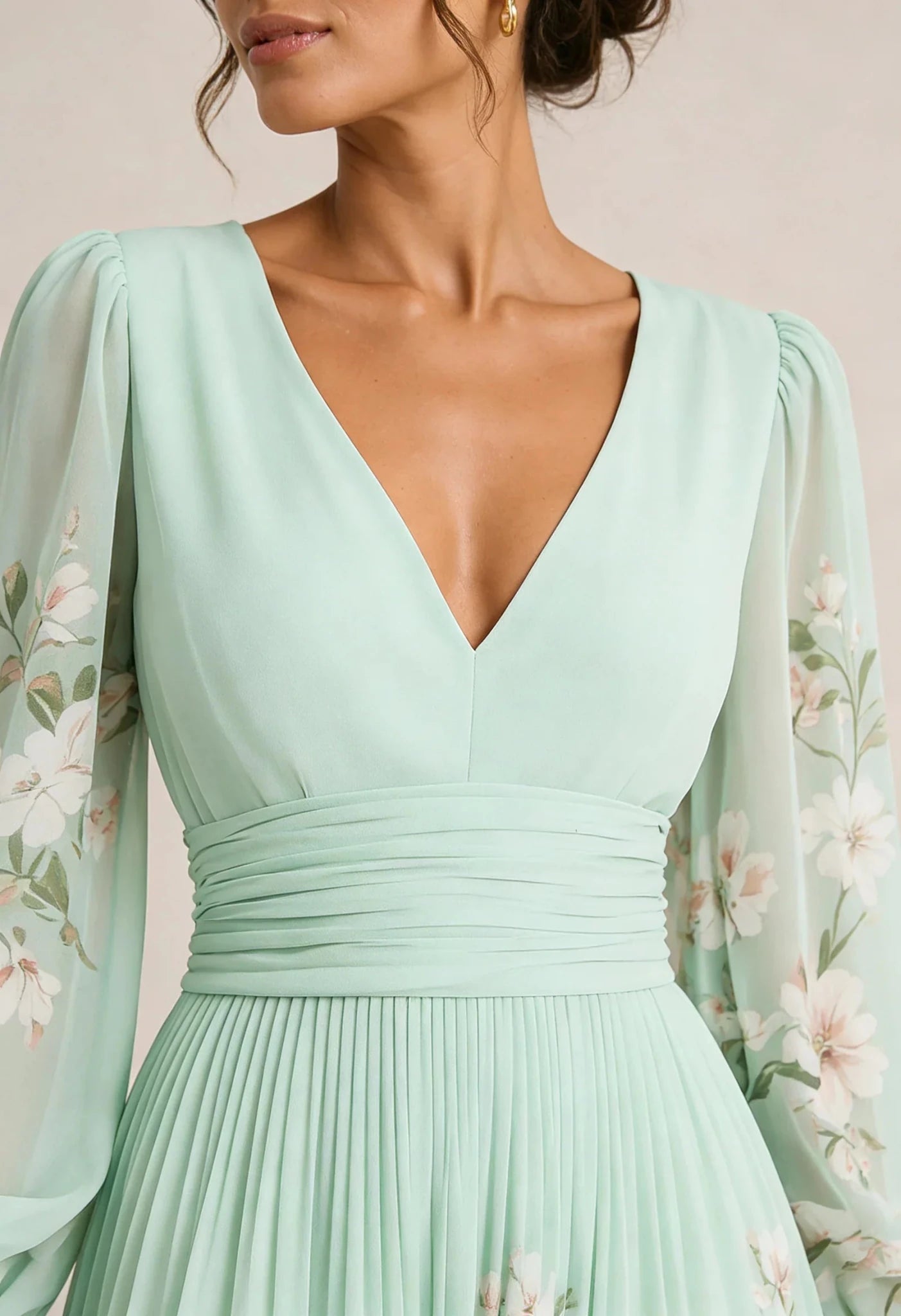 Marielle Floral V-Neck Midi Dress - Eleanor & Sisters Boutique