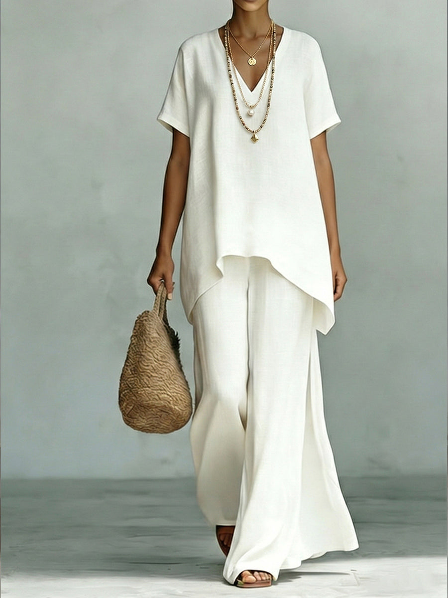 Elenia | Elegant Linen-Cotton Two-Piece Set